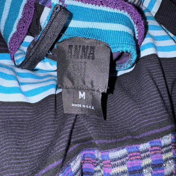 Anna Sui Mod Stripe Turtleneck Dress M - Picture 5 of 10